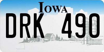 IA license plate DRK490