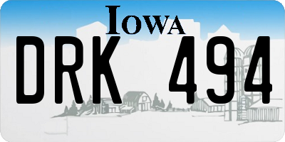 IA license plate DRK494