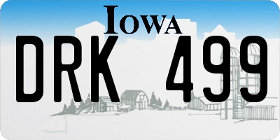 IA license plate DRK499