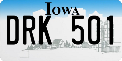 IA license plate DRK501