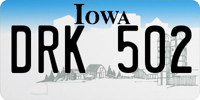 IA license plate DRK502