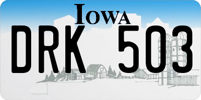 IA license plate DRK503