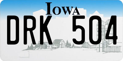 IA license plate DRK504