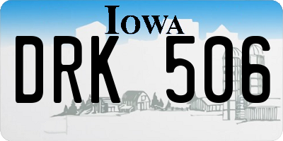 IA license plate DRK506