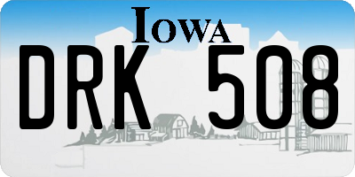 IA license plate DRK508
