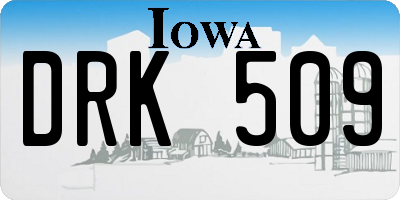 IA license plate DRK509