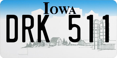 IA license plate DRK511