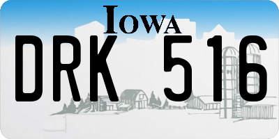 IA license plate DRK516