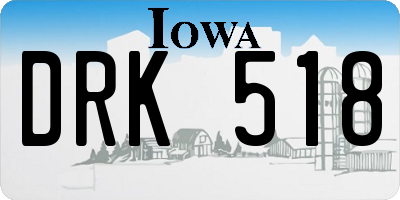 IA license plate DRK518