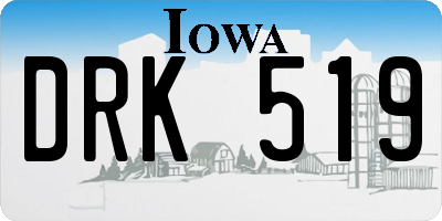 IA license plate DRK519