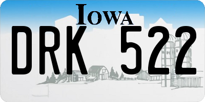 IA license plate DRK522