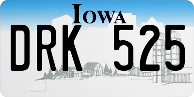 IA license plate DRK525