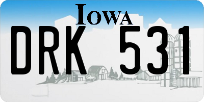 IA license plate DRK531