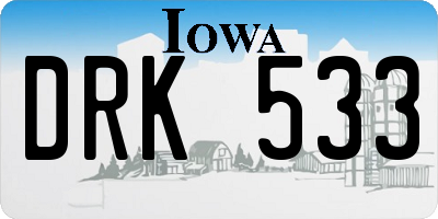 IA license plate DRK533