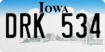 IA license plate DRK534