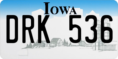 IA license plate DRK536