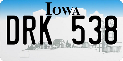 IA license plate DRK538