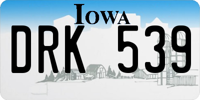 IA license plate DRK539