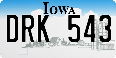 IA license plate DRK543