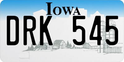 IA license plate DRK545