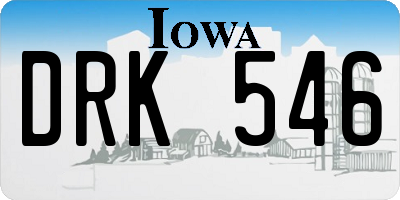 IA license plate DRK546