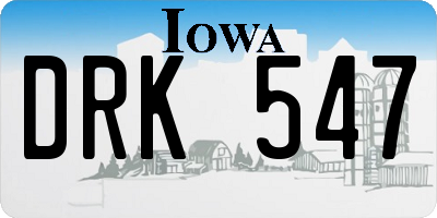 IA license plate DRK547