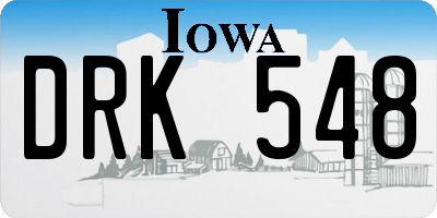 IA license plate DRK548