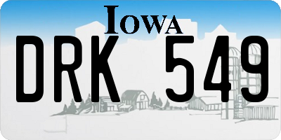 IA license plate DRK549
