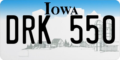 IA license plate DRK550