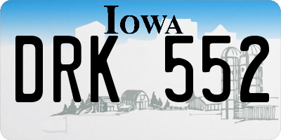 IA license plate DRK552