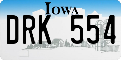 IA license plate DRK554