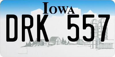 IA license plate DRK557