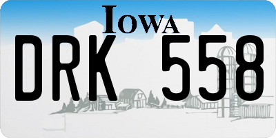 IA license plate DRK558
