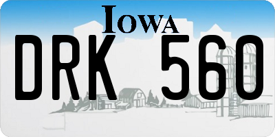 IA license plate DRK560