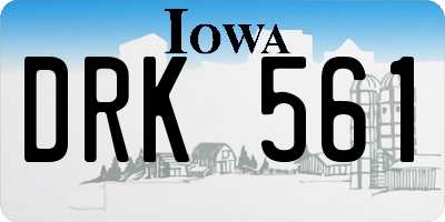 IA license plate DRK561