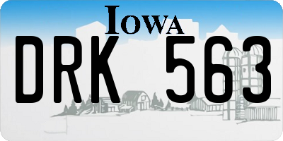IA license plate DRK563