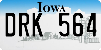 IA license plate DRK564