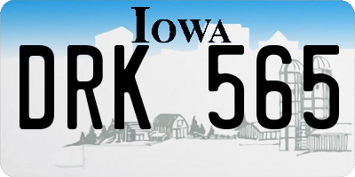 IA license plate DRK565