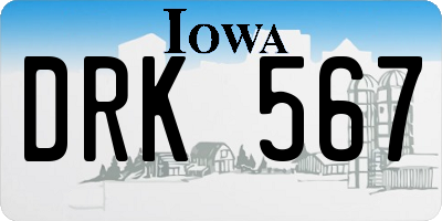 IA license plate DRK567