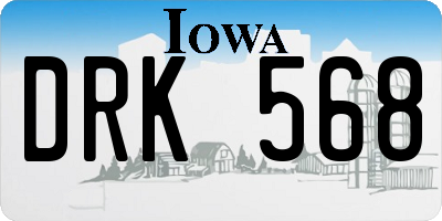IA license plate DRK568
