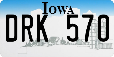 IA license plate DRK570