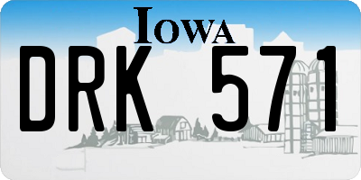 IA license plate DRK571