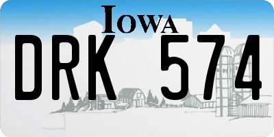 IA license plate DRK574