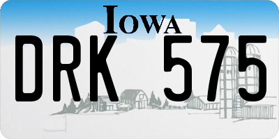 IA license plate DRK575