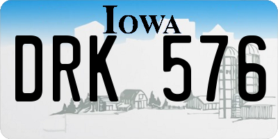 IA license plate DRK576