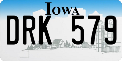 IA license plate DRK579
