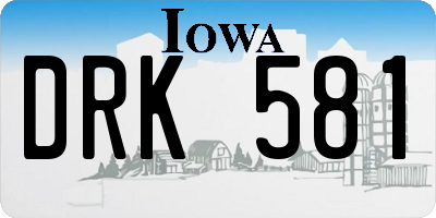 IA license plate DRK581