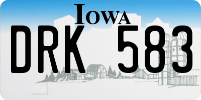 IA license plate DRK583