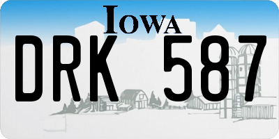 IA license plate DRK587