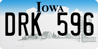 IA license plate DRK596